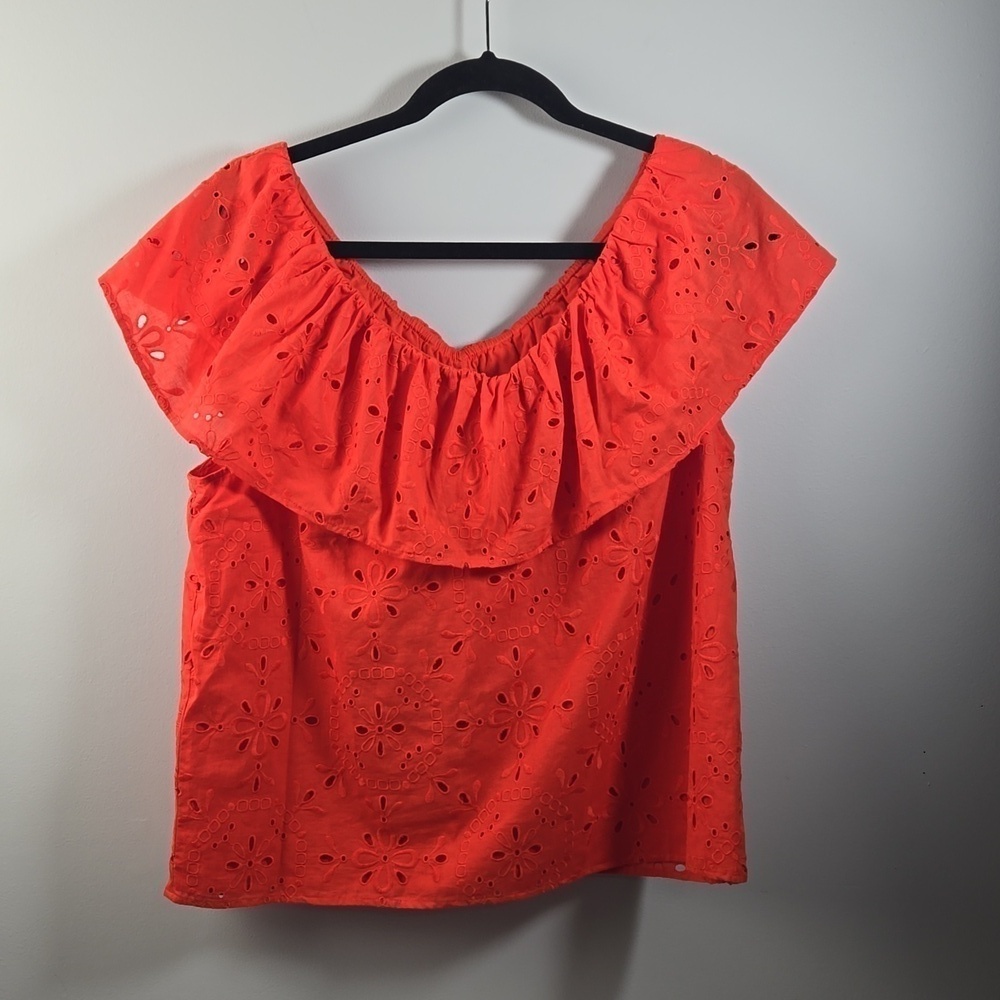 Ann Taylor Orange Lace Top NWT